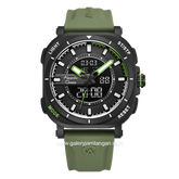 Alexandre Christie AC 9501 MH Digital Analog Army Black Rubber Strap